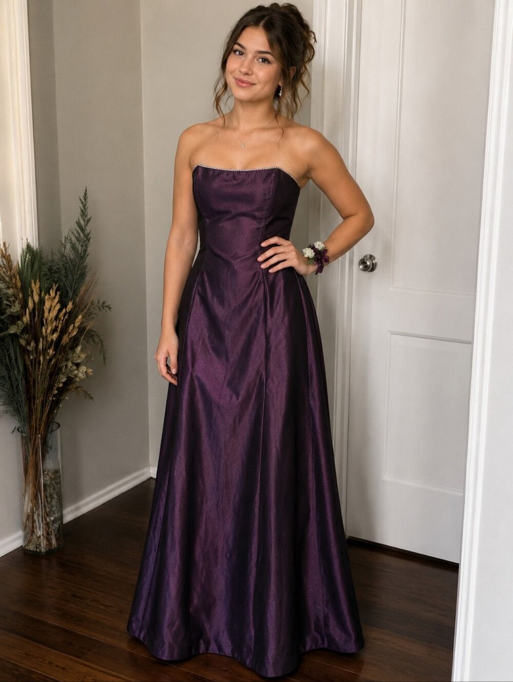 Vintage Y2K Gunne Sax By Jessica McClintock Millennium Purple Glitter Gown 9